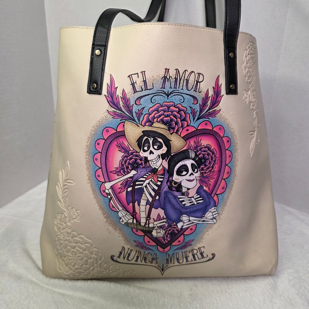 Disney Parks Coco El Amor Nunca Muere Tote Bag Cream Héctor Imelda‎ Day of Dead